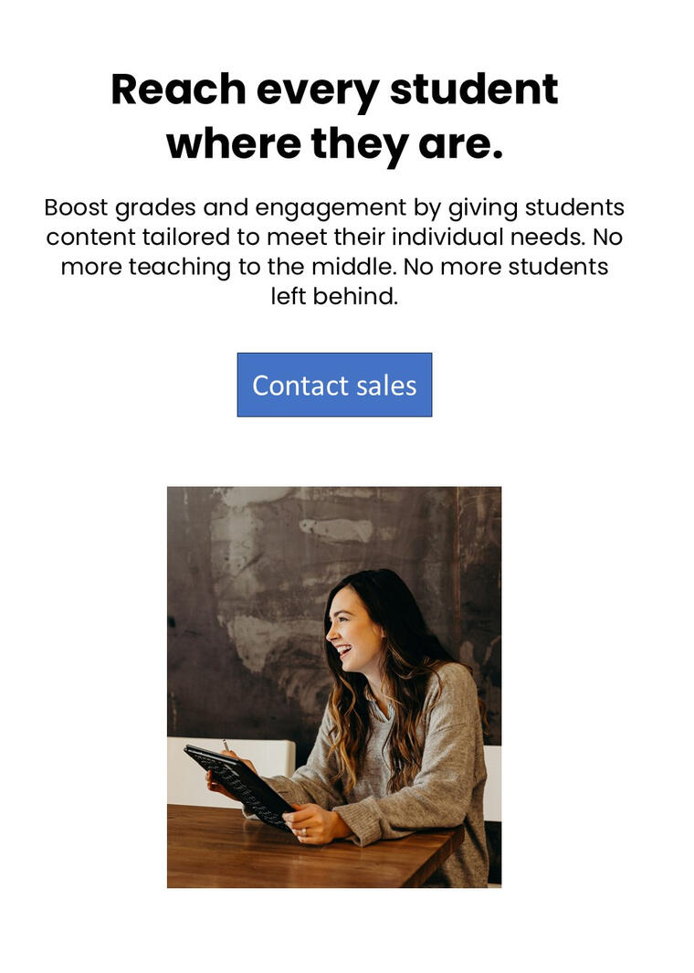 Hero section web copy for a SaaS teaching platform